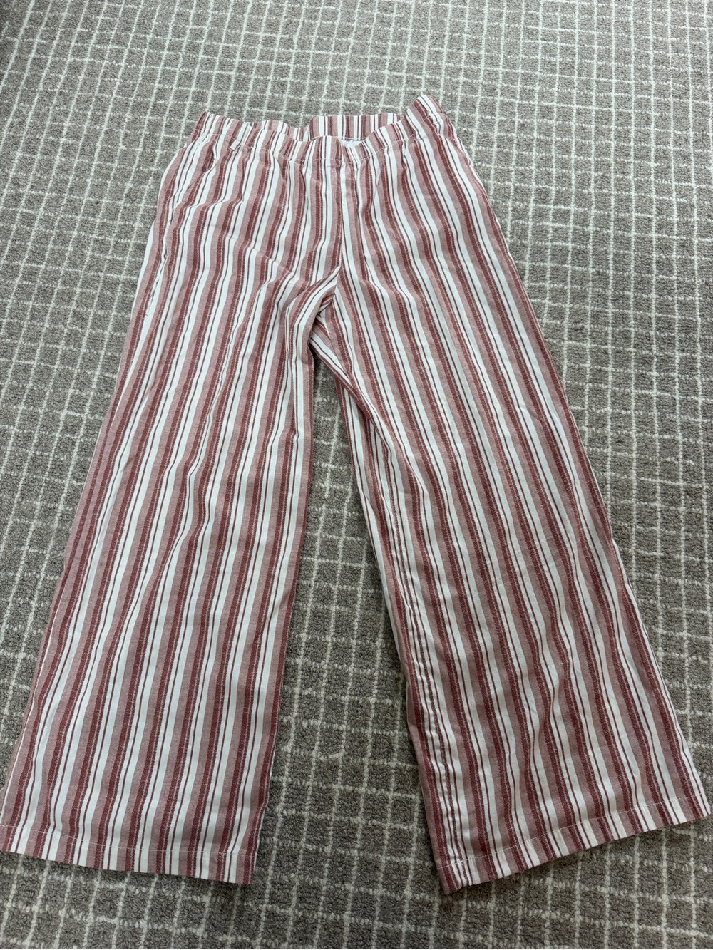 Universal Thread Kids Wide-Leg Striped Joggers - Red & White
